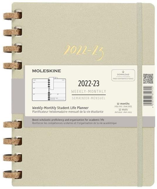 AA.VV. Agenda accademica spiralata Moleskine 2022-2023, 12 mesi, XL, Crush Kiwi - 20,4 x 25,2 cm